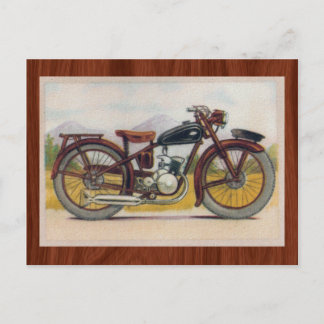 Cartão Postal Impressão de motocicleta de Bronze Vintage