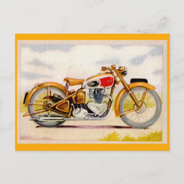 Cartão Postal Impressão de motocicleta Vintage (Frente)