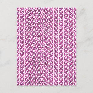 Cartão Postal Impressão de Padrão de Malha com Chevron de Brilho