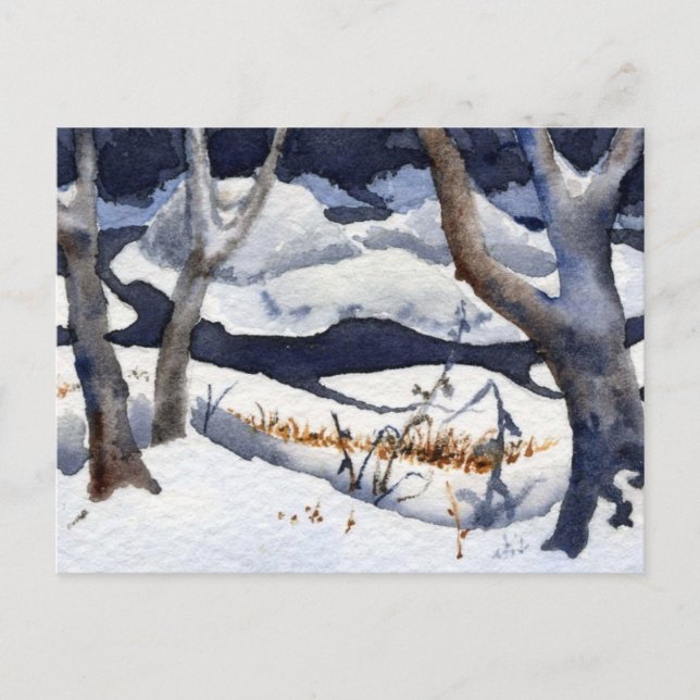 Cartão postal Impressão de Paisagem de Neve (Frente)