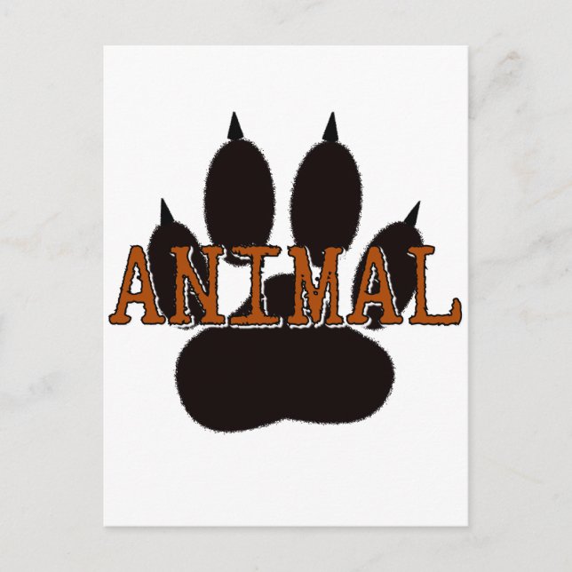 Cartão Postal Impressão de Paw Animal Preto (Frente)