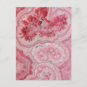 Cartão Postal Impressão de Pedra de Cristal Rosa bonito