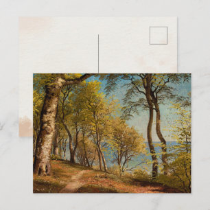 Cartão Postal Impressão de Pintura a Óleo da Floresta Costeira V