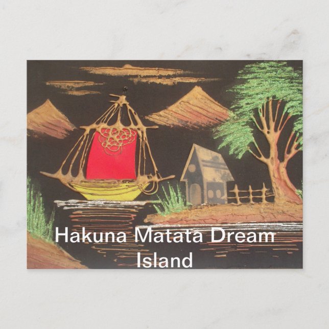 Cartão Postal Impressão de pintura de óleo em veleiro vermelho (Frente)