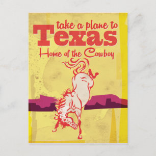 Cartão Postal Impressão de pôster de viagem vintage Texas