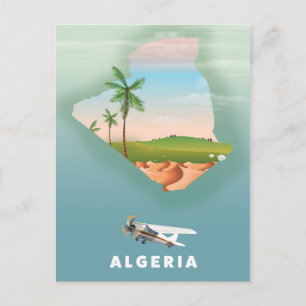 Cartão Postal Impressão de poster de viagens ilustrado por Pol