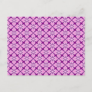 Cartão Postal impressão de quimono floral, rosa orquídea e roxo