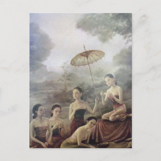 Cartão Postal impressão de retrato tailandês clássico (Frente)