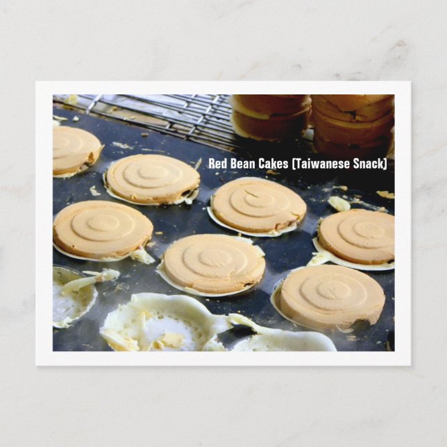Cartão Postal Impressão de Taiwan/Bean Vermelho 紅 豆 餅 (Frente)
