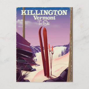 Cartão Postal Impressão de viagem de esqui Killington, Vermont.