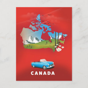Cartão Postal Impressão de viagem ilustrada do Canadá.