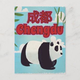 Cartão Postal Impressão de viagens vintage Chengdu China.