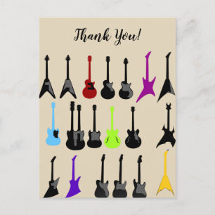 Cartão Postal Impressão de Violão Personalizado Obrigado