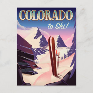 Cartão Postal Impressão do Colorado Ski - poster de esportes de