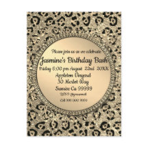 Impressão do Glam Leopard com Glitter Dourado