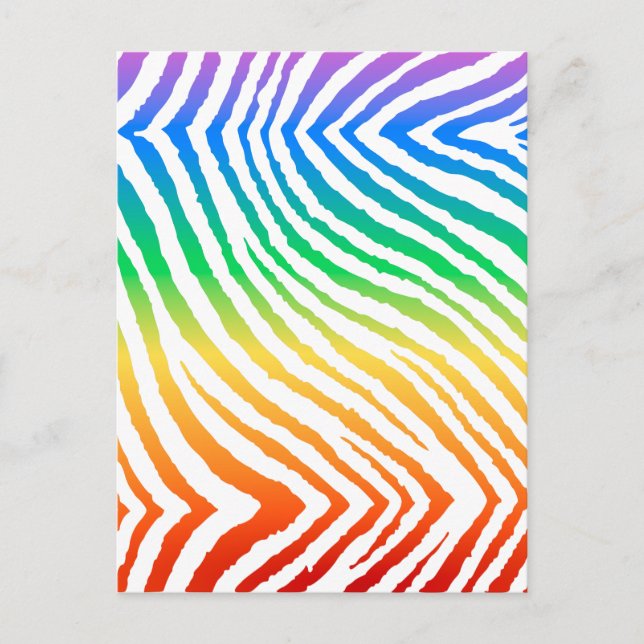 Cartão Postal Impressão do Rainbow Zebra (Frente)