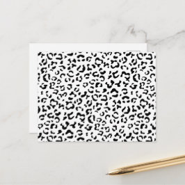 Cartão Postal Impressão Leopardo, Manchas Leopardo, Preto E Bran