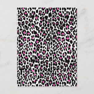 Cartão Postal impressão-leopardo rosa