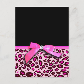 Cartão Postal Impressão-leopardo-rosa-quente - gráfico arco