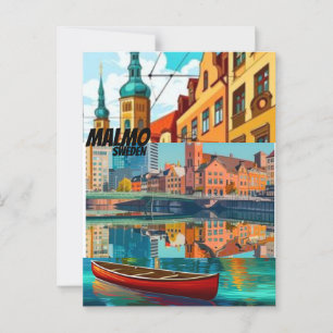 Cartão Postal Impressão Malmö Decoração de Casa Malmö Suécia Art