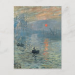 Cartão Postal Impressão Monet Sunrise Pintura Levante Solo<br><div class="desc">Impressionista Paisagem Paisagem de Claude Monet - Clássicas Masteroides - Série de Pintura Natural de Claude Monet - Impressão nascente - Levante Soleil</div>