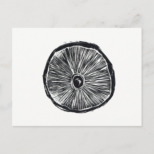 Cartão postal - Impressão Mushroom Lino (Frente)
