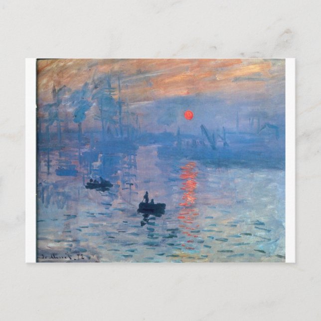 Cartão Postal Impressão, nascer do sol por Claude Monet (Frente)