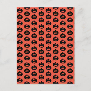 Cartão Postal Impressão preto e laranja Jack-o-lanterno