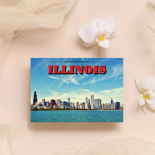 Cartão Postal Impressão Skyline de Chicago