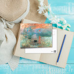 Cartão Postal Impressão, Sunrise, Monet Fine Art<br><div class="desc">Impressão,  Sunrise é uma pintura de Claude Monet mostrada pela primeira vez no que se chamaria de "Exposição dos Impressionistas" em Paris,  em abril de 1874. A pintura é creditada com inspiração do nome do movimento impressionista. Impressão,  Sunrise retrata o porto de Le Havre,  cidade natal de Monet.</div>