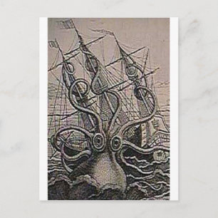 Cartão Postal Impressão Vintage KRAKEN