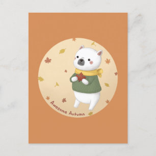 Cartão Postal Impressionante Autumn Illustration Art