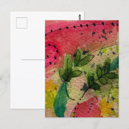 Cartão Postal Impressionismo De Abstrato De Aquarelas E Tintas