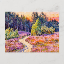 Cartão Postal Impressionist Landscape of the Lueneburg Heath at 