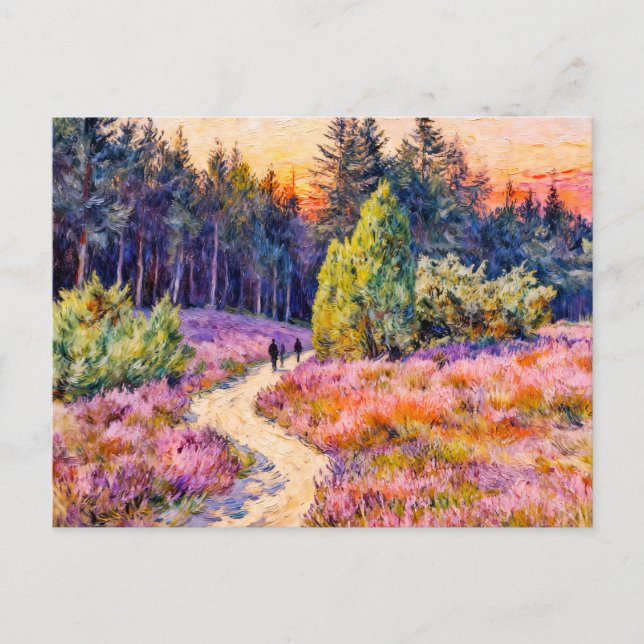 Cartão Postal Impressionist Landscape of the Lueneburg Heath at  (Frente)