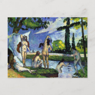 Cartão Postal Impressionist painting by Cezanne bathers in river