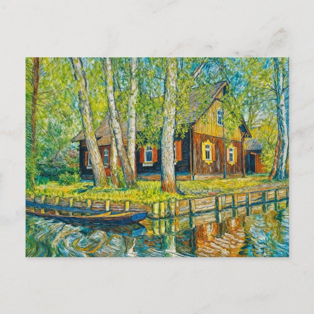 Cartão Postal Impressionist Spreewald House by a Quiet Canal wit (Frente)