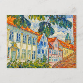 Cartão Postal Impressionist Town Scene in Glueckstadt with Histo