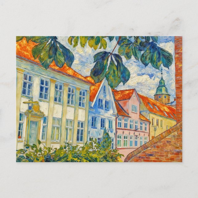 Cartão Postal Impressionist Town Scene in Glueckstadt with Histo (Frente)