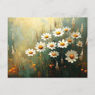 Cartão Postal Impressionista Daisy Field Art