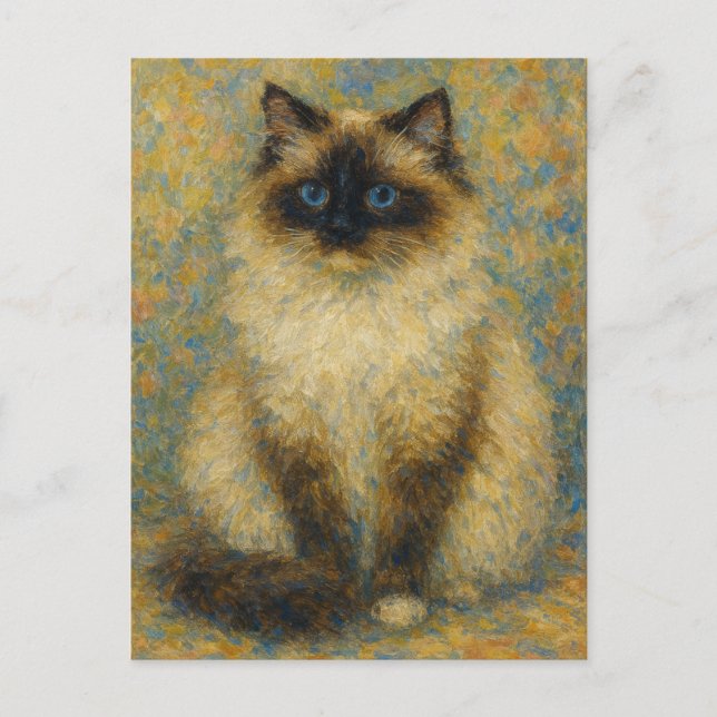 Cartão Postal Impressionista Ragdoll (Frente)