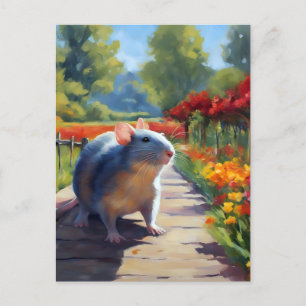 Cartão Postal Impressionista Rat Art