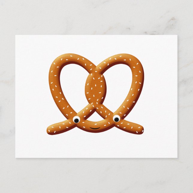 Cartão Postal Impressões De Desenho Pretzel Cute (Frente)