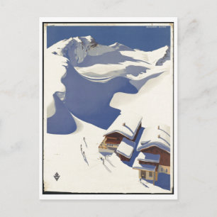 Cartão Postal Impressões retros do anúncio do poster das viage