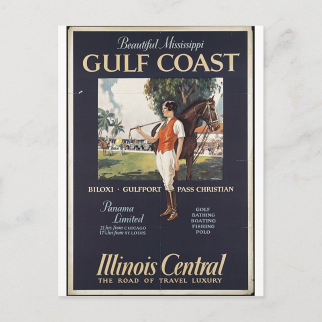 Cartão Postal Impressões viagens vintage  de anúncio Poster (Frente)