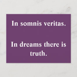 Cartão Postal In dreams there is truth - Latin quote