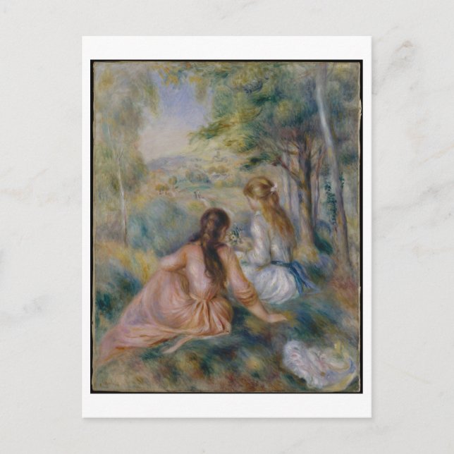 Cartão Postal "In the Meadow", por Renoir Painting Postcard (Frente)