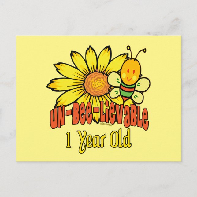 Cartão Postal Inacreditável 1 ano de idade - primeiro aniversari (Frente)
