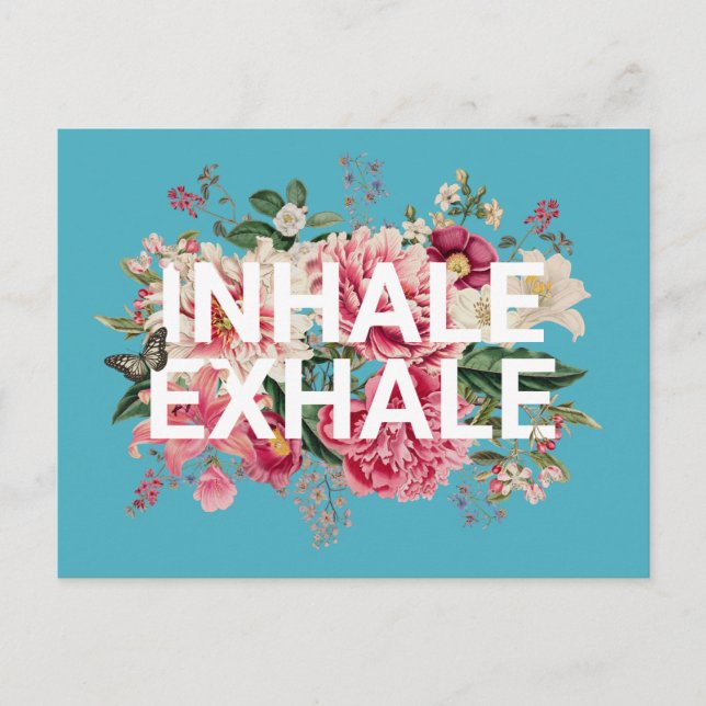 Cartão Postal Inalar Tipografia Floral Exalada (Frente)