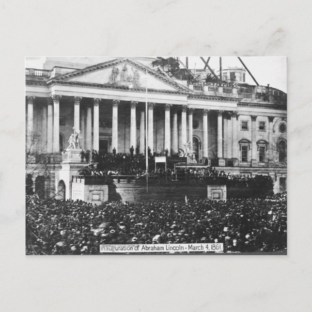Cartão Postal Inauguração de Abraham Lincoln 4 de março de 1861 (Frente)